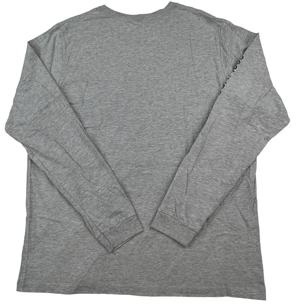 New Smith Men 100% Cotton Gray Long Sleeve T-Shirt Crew Neck Pullover US XXL - Picture 3 of 6